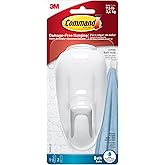 Command Bathroom Hook with Water-Resistant Strips, 1-Hook, 2-Strips, Organize Damage-Free