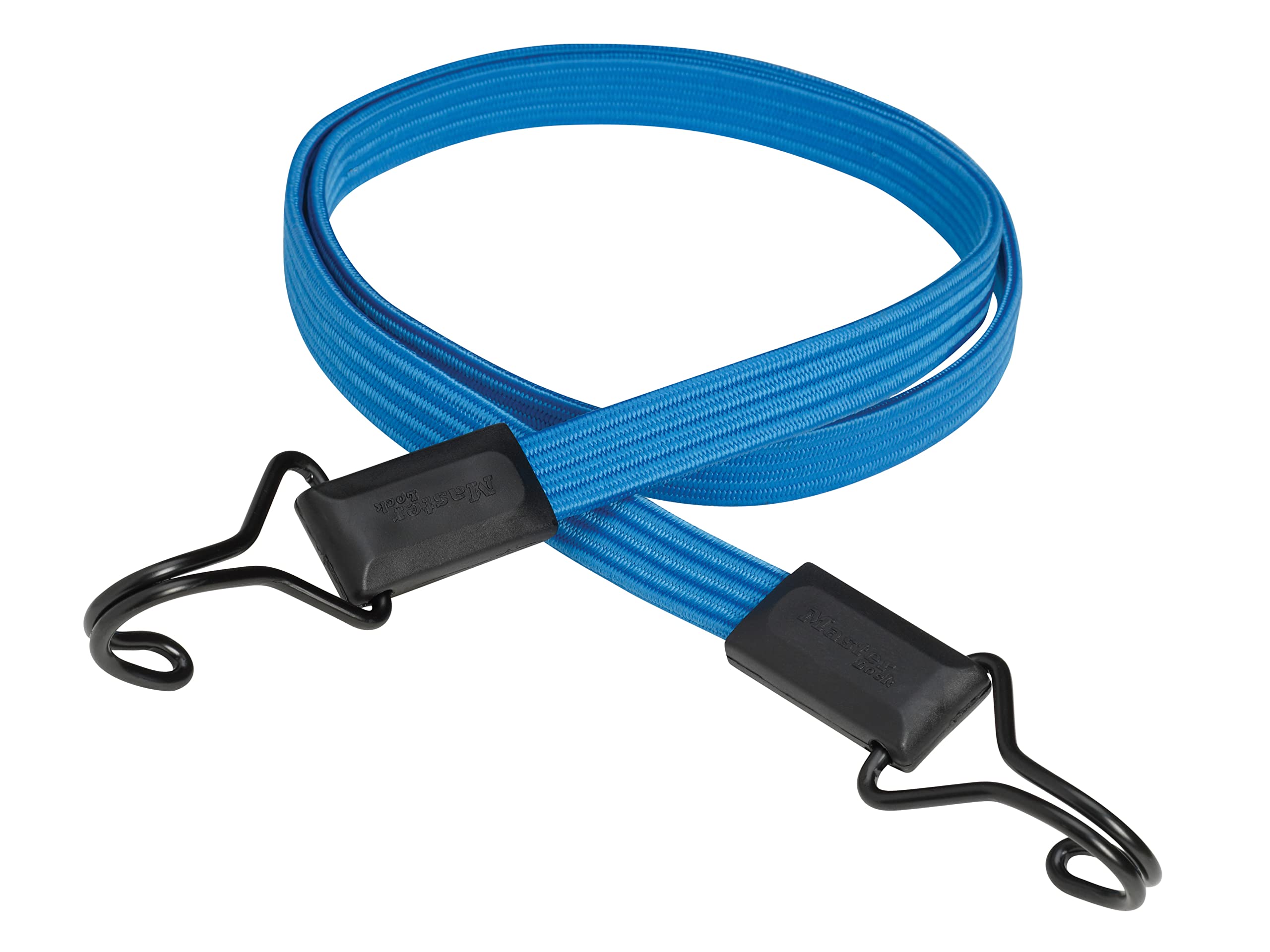Master Lock Flat Bungee with Hooks [120 cm Bungee Cord] [Double Reverse Hook] 3227EURDAT - Ideal for Transporting, Packing and Securing Loads