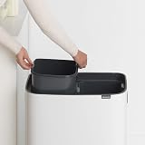 Brabantia Bo Touch Bin 2 x 30 L White Metal Waste Recycling view 6