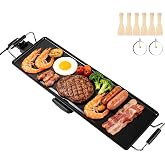I-Keukenn 30-Inch Electric Griddle &amp; Teppanyaki Grill, 1400W Large Non-Stick Surface, Intelligent Temperature Control, Easy to Clean. Indoor/Outdoor Use for Pancakes, BBQ, Camping &amp; Gatherings