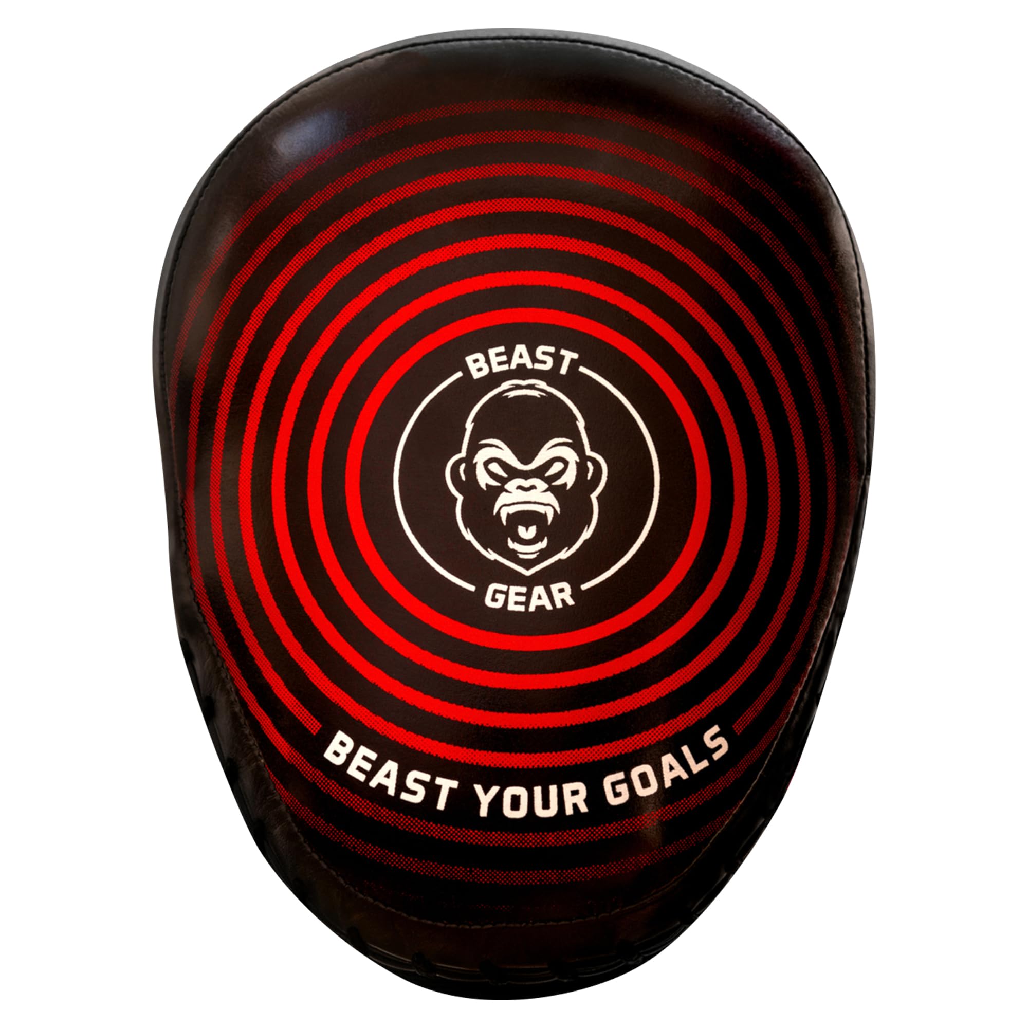 Beast Gear Boxing Pads – Genuine Cowhide Leather Target Focus Mitts – Curved Design Punch Pad with Wrist Support & Adjustable Strap for Hook & Jab, MMA, Kickboxing & Muay Thai - Sparring Equipment