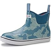 SUREWAY Men's Deck Boots Professional Non-Slip Fishing & Ankle Boating Boot Waterproof Rain Boots, Lightweight Neoprene Rubber Deck Boots