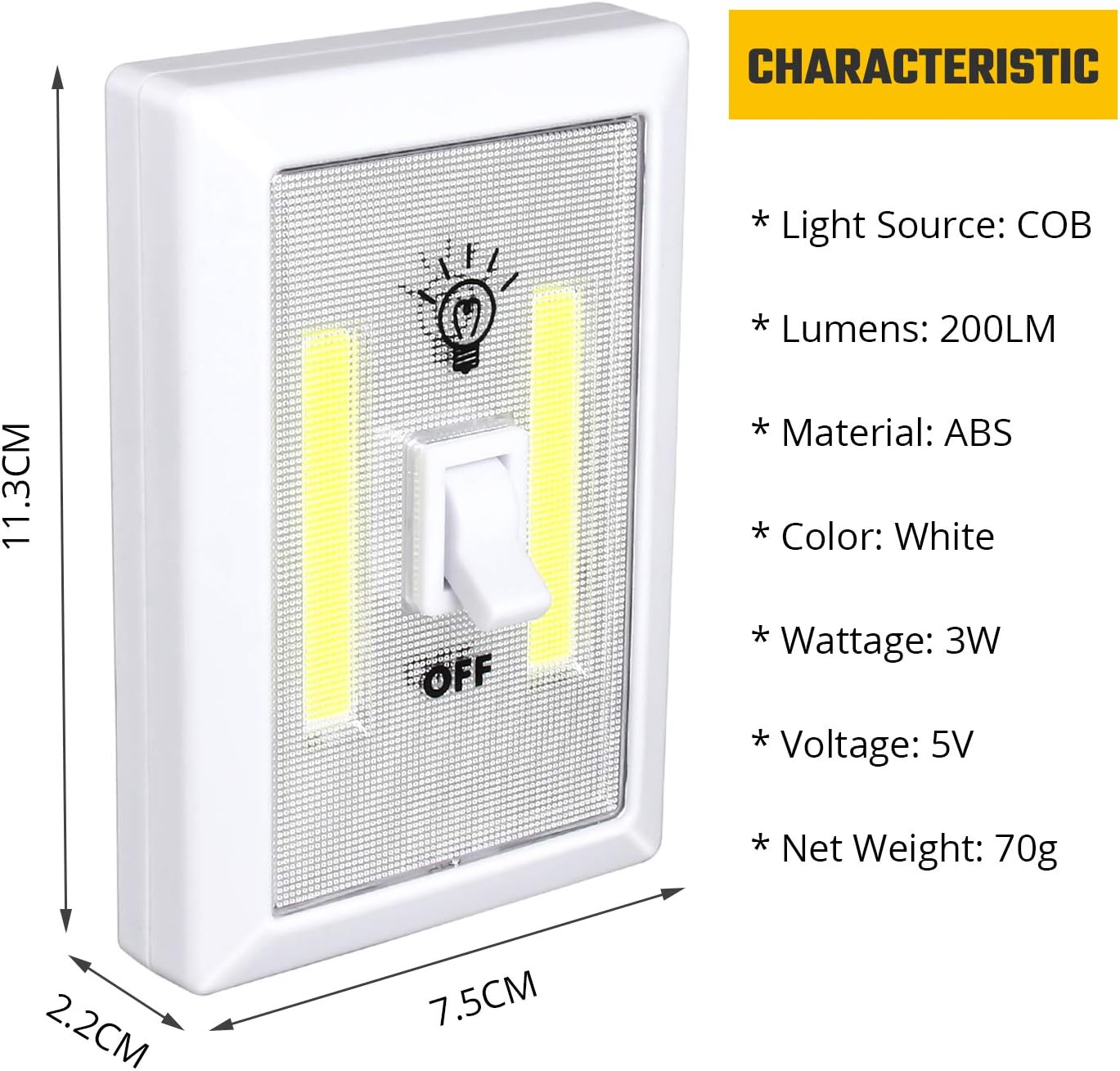 Lzonunl Wardrobe Light, Super Bright Stick On Night Light, Battery Operated Cupboard Lights, Stick Anywhere - Image 3