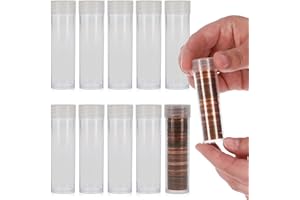 BCW Coin Tubes for US Pennies - 10ct | Holds Lincoln Penny | Durable Plastic Tube Coin Holders | Coin Collecting Supplies | Penny Coin Tubes