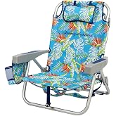 Tommy Bahama 2 Pack Backpack Beach Chair 5 Position Chair, Including Lay Flat (Floral)