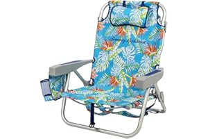 Tommy Bahama 2 Pack Backpack Beach Chair 5 Position Chair, Including Lay Flat (Floral)