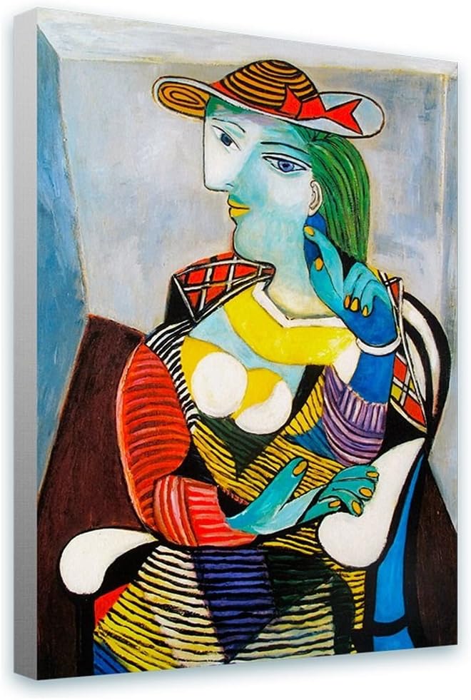 Alonline Art - Marie Therese Walter by Pablo Picasso | print on 100% cotton canvas | Ready to frame (Rolled) | 20"x28" - 51x72cm | Wall art home decor for kitchen or for dining room | HD artwork