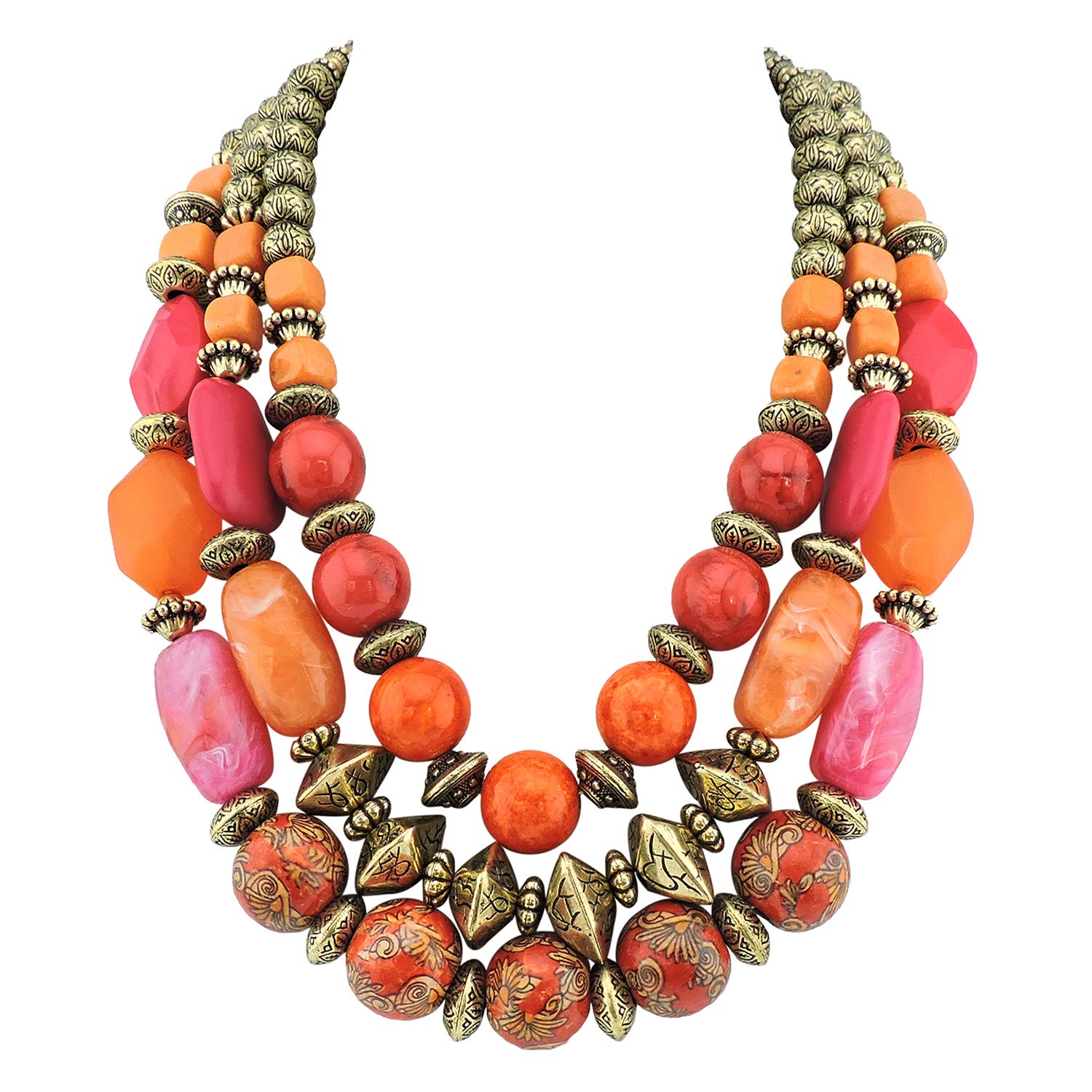 Bocar 3 Layer Chunky Statement Beaded Necklace Fashion Multi Layer Women Collar Necklace (NK-10625)