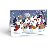Stonehouse Collection - Christmas Cards Boxed with Envelopes, Music Band Christmas Cards, Happy Holidays Cards, Funny Santa Holiday Greeting Card, Boxed Christmas Cards - Set of 18
