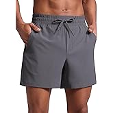 CRZ YOGA Men's Linerless Workout Shorts 5'' - Lightweight Quick Dry for Running Sports Athletic Gym with Pockets