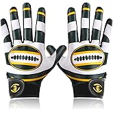 DUFFOBAN Kids Football Gloves, Youth Football Receiver Gloves Excellent Grip with Sticky Silicone, Anti-Slip Elastic Breathable, Best Gift for Boys Girls