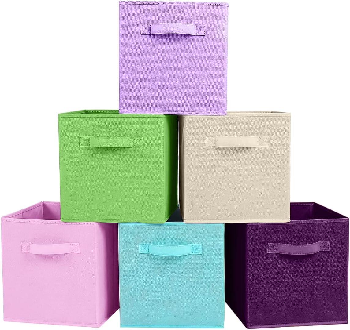 powerking Foldable Storage Cube, Foldable Fabric Storage Cubes And Cloth Storage Organizer Drawer For Closet And Toys Storage (6 Colors)