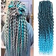 DAIRESS 24inches Synthetic Double Ended Wavy Dreadlock Extensions10strands style Curly loose ends Dread Extensions Handmade Soft Reggae Synthetic Dreadlock Extensions(Curly End 10 Strands）, FR18)