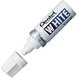 Pentel Permanent Marker, White, Broad Point, 1 Pack (100W)