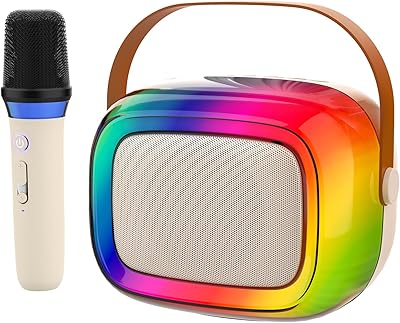 GUYUCOM Karaoke Machine Mini Mikrofon für Kinder und Erwachsene, Tragbaren Bluetooth Mikrofon als Spielzeug ab 2 Jahre für Jungen Mädchen Geschenke Geburtstagsparty & Outdoor-KTV