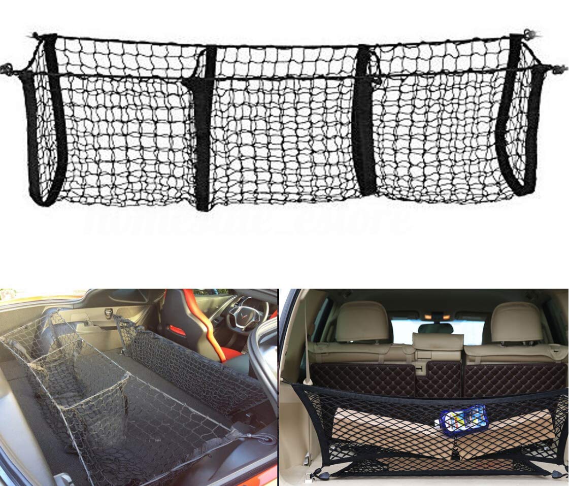 Mesh Pickup Truck for Car Organizer Nylon Black Bungee 9 MOON
