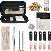 Lighter Repair Kit, 100 Pcs Flints (2.3mm), Wicks, Cotton, Pads, Case | 100 pcs 2.3mm flints, 30 wicks, 2 packs cotton, 5 rubber &amp; felt pads, screws, manual; in a storage box