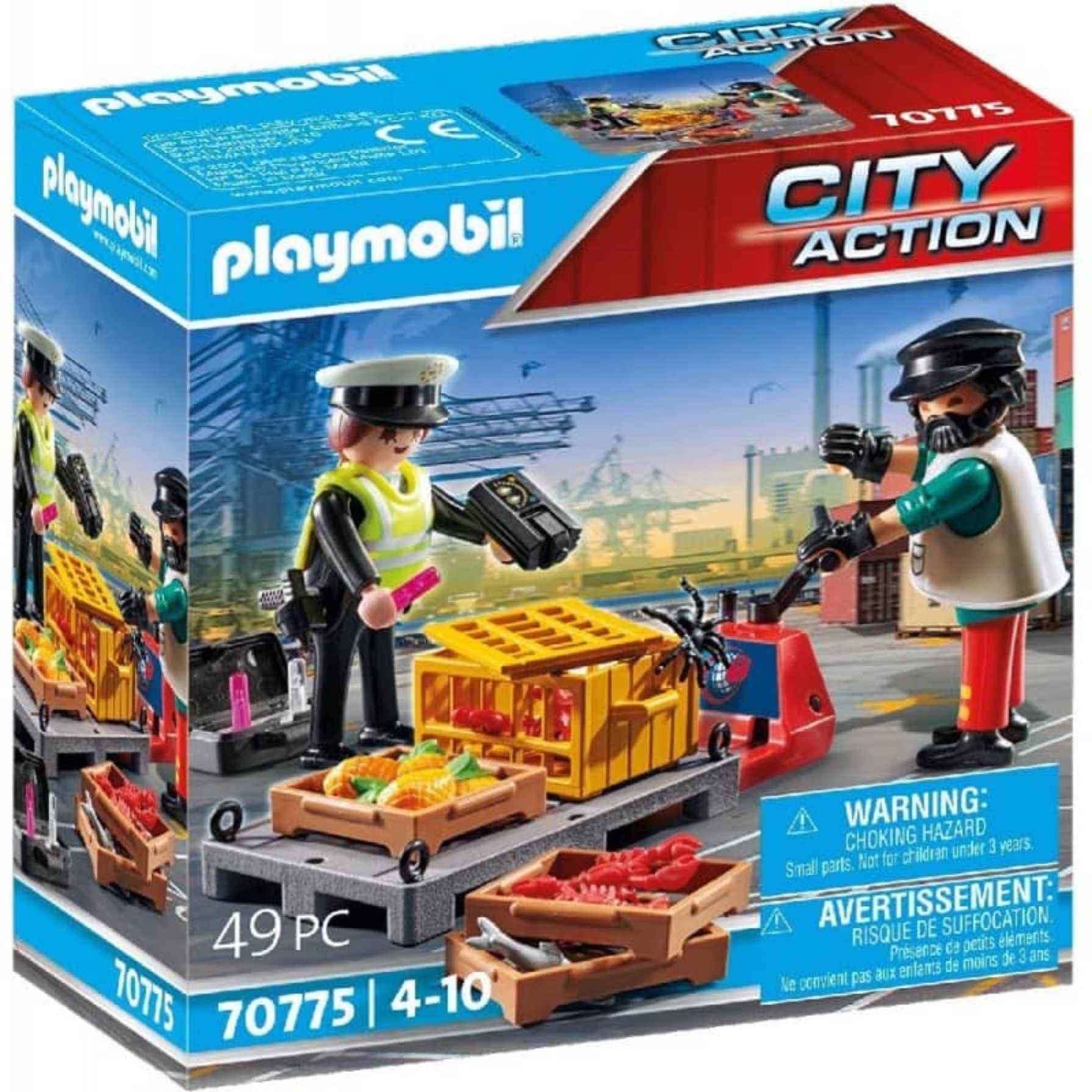 Playmobil 70775 City Action Cargo Customs Check, Fun Imaginative Role-Play, PlaySets Suitable for Children Ages 4+