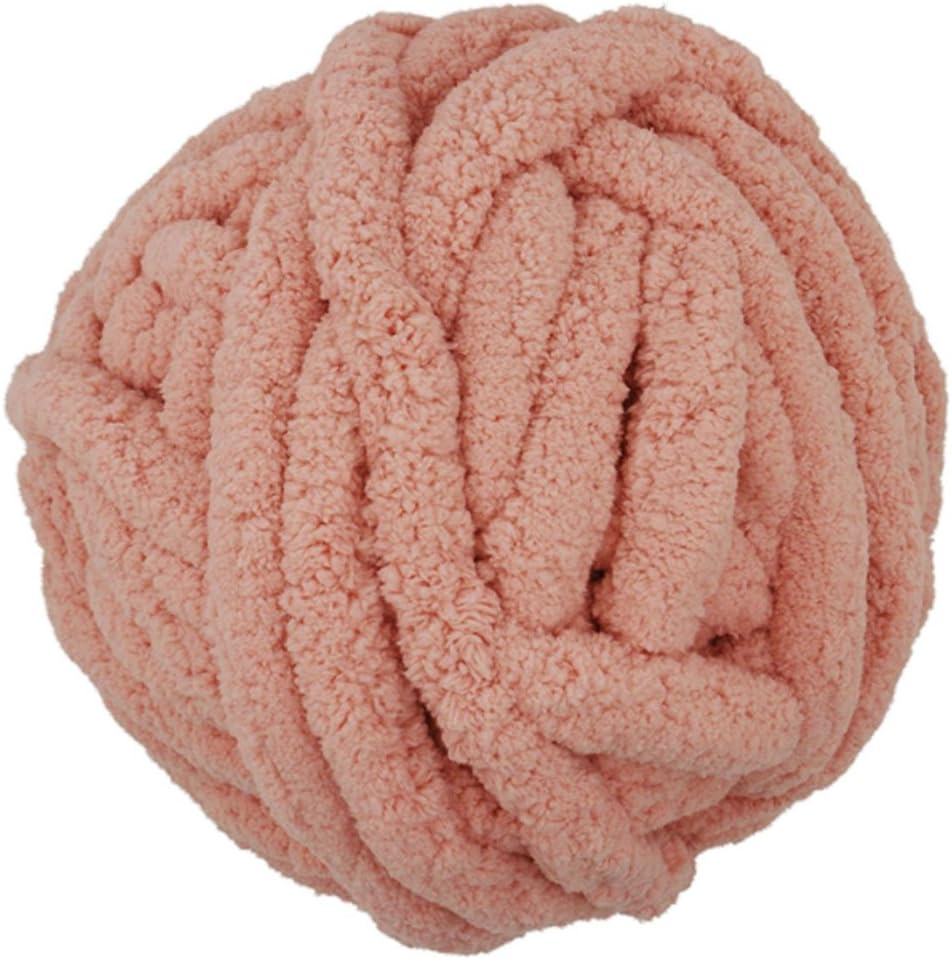 Chenille Yarn,DIY Chenille Yarn,100% Polyester,Chunky Yarn Blush,Jumbo Yarn,Knitting Materials for Blankets,Rug,Pet Bed,Hat,250g