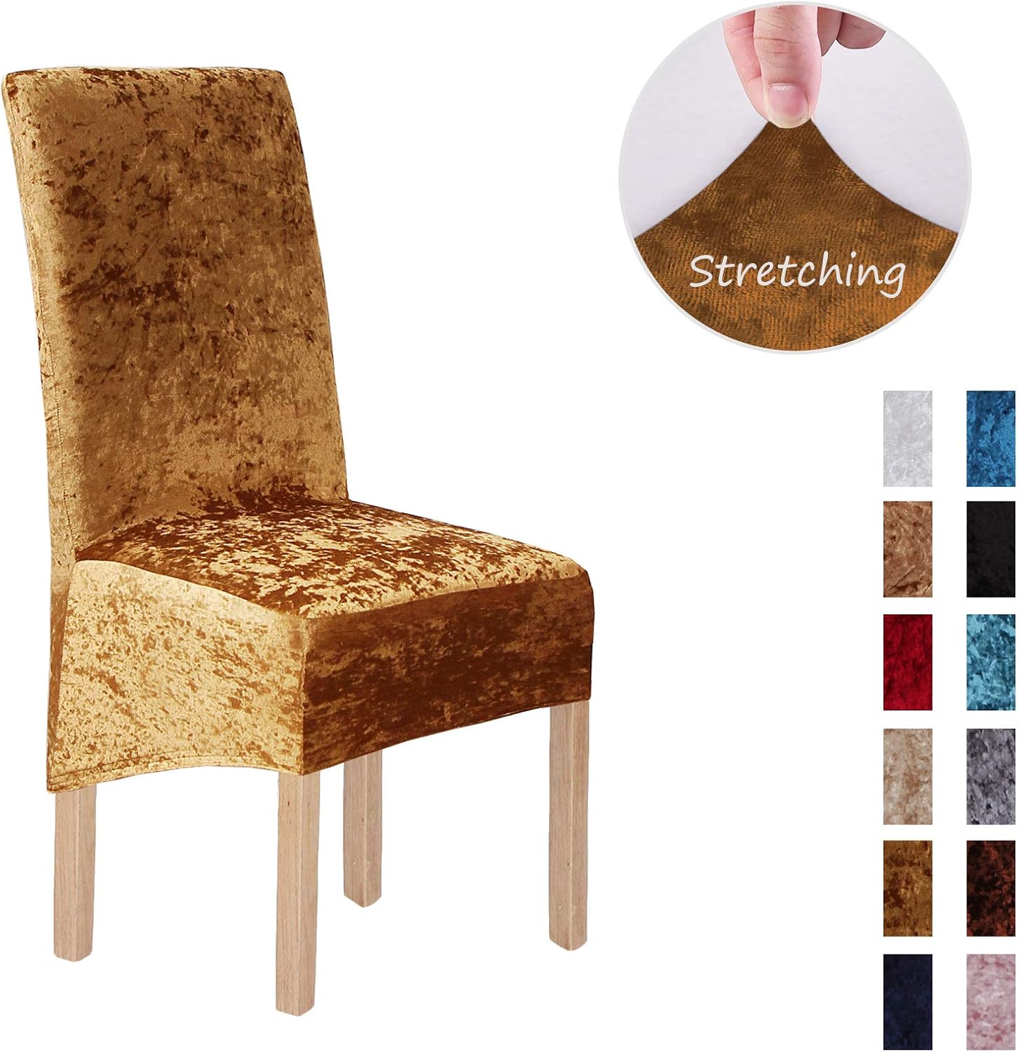 Crushed Velvet XL Chair Covers for Dining Chairs 2/4/6 Pcs Chair