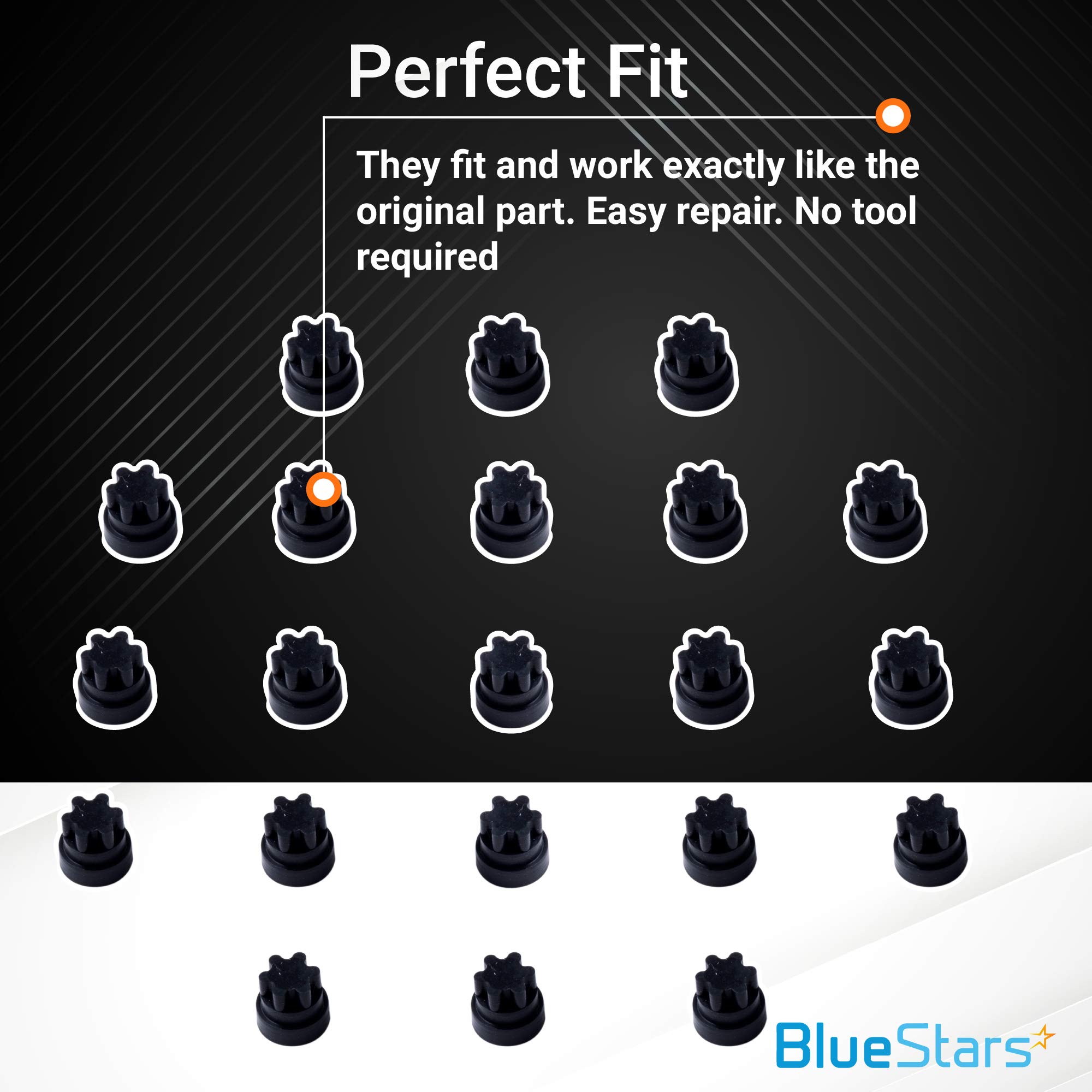 BlueStars Ultra Durable 00618112 00637940 Rubber Grate Feet Replacement Part by BlueStars - Compatible with Thermador & Bosch Range Cooktop - Replaces 1999626 617174 618112 PS3478553 - PACK OF 20