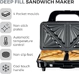 Tower Deep Fill Sandwich Maker 900W Extra Deep Non-Stick Plates T27013 view 2
