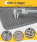 Conlun Cat Litter Mat with Handles Jumbo 76 x 55 cm Honeycomb Grey view 6