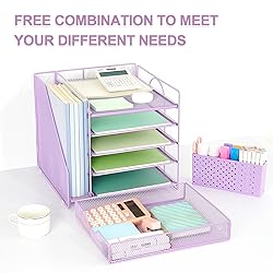 OUTIOE Desk Organizer with Drawer and Pen