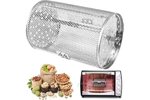 KNFFSAAJL Rotisserie Basket Stainless Steel Rotisserie Grill Basket Oven Round Rack Basket Non-Stick Washable Kitchen Grill R