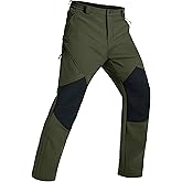 MAGCOMSEN Men's Snow Ski Waterproof Pants Winter Fleece Lined Insulated Work Outdoor Hiking Snowboard Pants 4 Pockets