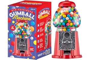 Tradeopia 12" Gumball Machine for Kids and Adults, Old Fashioned Metal Gumball Machine, Christmas Gift, House Party, Birthday
