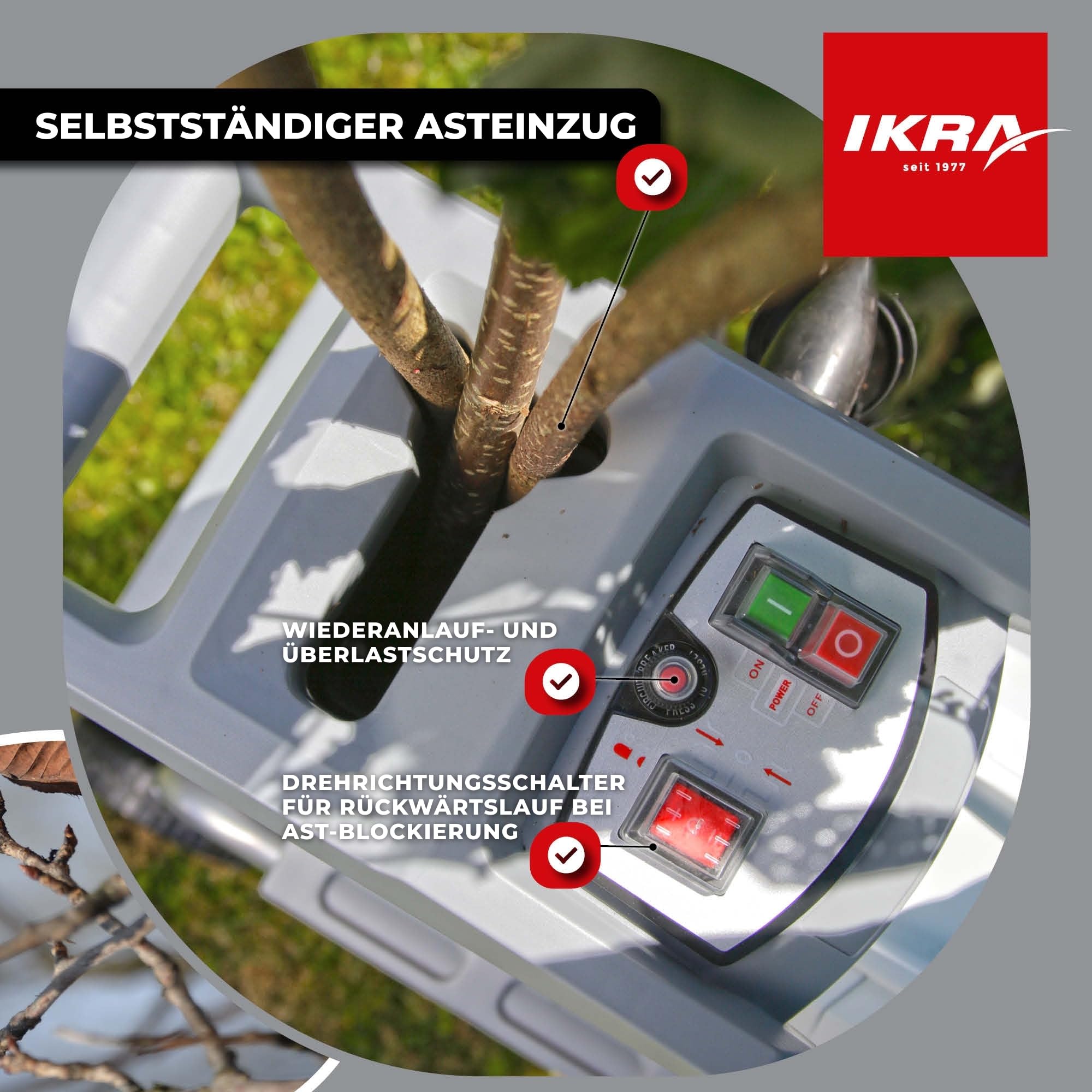IKRA Elektro Gartenhäcksler Walzenhäcksler ILH 2800, leise robust wartungsarm, 2.800W, Aststärke bis 44mm 3
