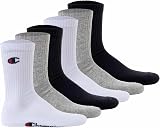 Champion Unisex Core 6pp Crew Ankle Socks Blu Marino Bianco Grigio