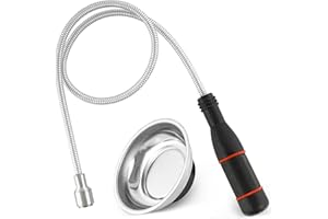 LOZAGU Flexible Magnetic Pickup Tool with Magnetic Parts Tray, 5LB Pull Force, 24” Bend-It Flexible Magnet Pick-Up Sweeper Bendable Retriever Stick for Hard-to-Reach Home Sink Drains, Car Keys