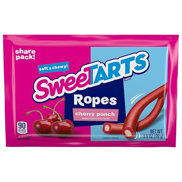 SWEETARTS ROPES, CANDY, CHERRY PUNCH, SOFT AND CHEWY, 3.5 OZ