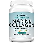 AMANDEAN Marine Collagen Peptides Powder. Double Hydrolyzed for Increased Absorption. Wild-Caught Fish Collagen Supplement. Type 1 & 3 Collagen Protein. 18 Amino Acids for Skin, Hair, Nails.