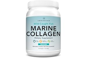AMANDEAN Marine Collagen Peptides Powder. 500g Wild-Caught Hydrolyzed Fish Collagen Supplement. Type 1 & 3 Collagen Protein. 18 Amino Acids for Skin, Hair, Nails.