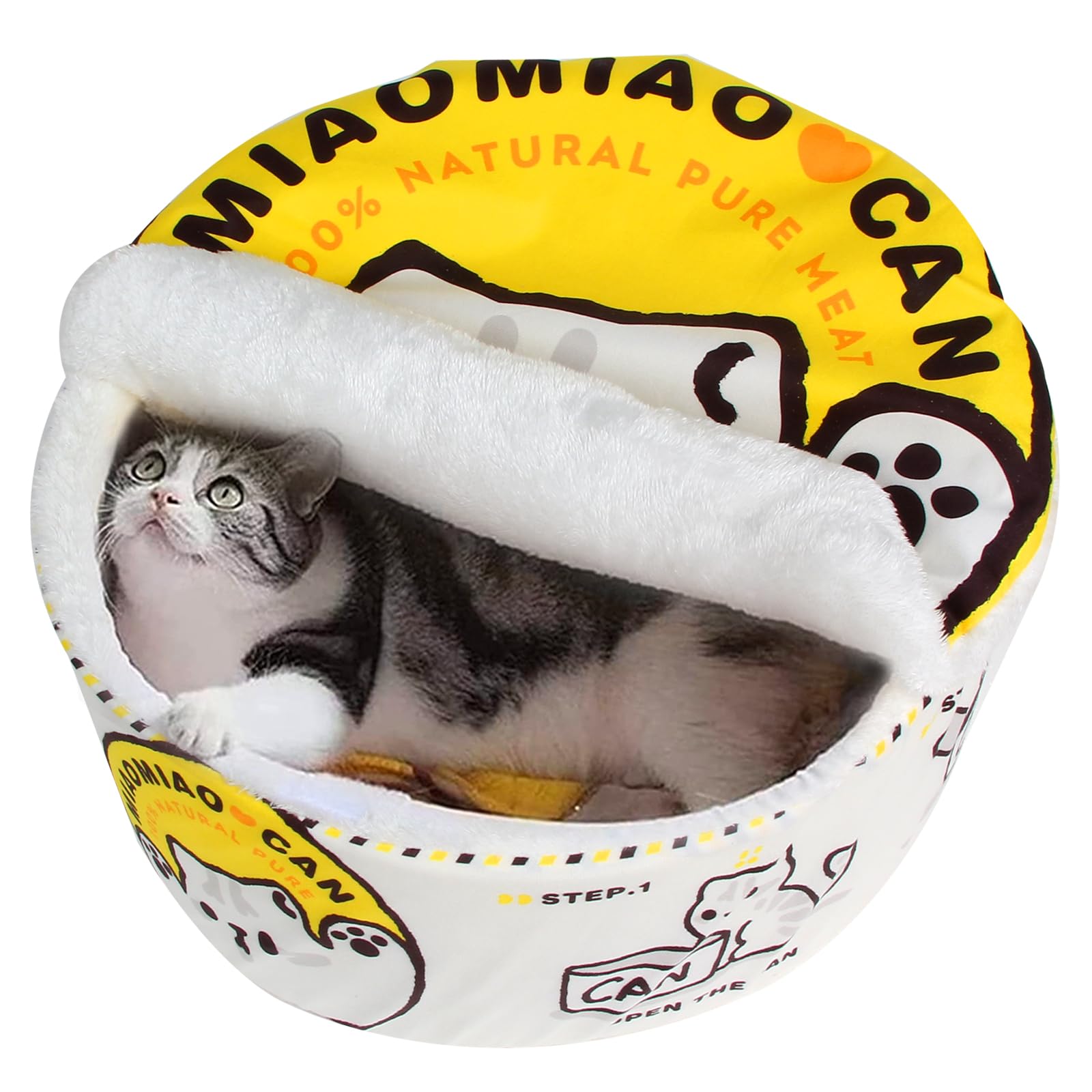 View 1 of ?? Ramen Noodle Dog & Cat Bed,Keep Warm and Super Soft Creative Pet Nest for Indoor Cats,Removable Washable Cushion for Small Medium Large Dogs and Cats