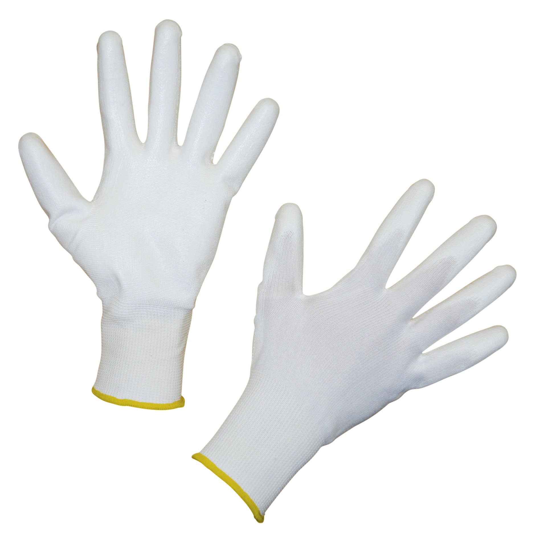Kerbl Gnitter 297362 PU Gloves Size 8 Fine Knit Polyester White