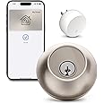 Level Lock+ WiFi Deadbolt Smart Lock - World's Smallest Smart Lock Plus Apple Home Key - Lock/Unlock Anywhere - Level App for iOS & Android - Works with Apple Home, Alexa, GoogleHome (Satin Nickel)