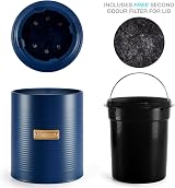 EHC Compost Bin with Lid, 3.6L Kitchen Food Composter, Navy Blue view 4