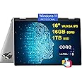 HP Envy x360 2-in-1 AI PC Laptop | 16" WUXGA IPS Touch | Intel 12-core Ultra 5 125U (>i7-1335U) | 16GB DDR5 1TB SSD Backlit Thunderbolt USB-C Poly Studio Privacy Camera Win11Pro Silver + HDMI Cable