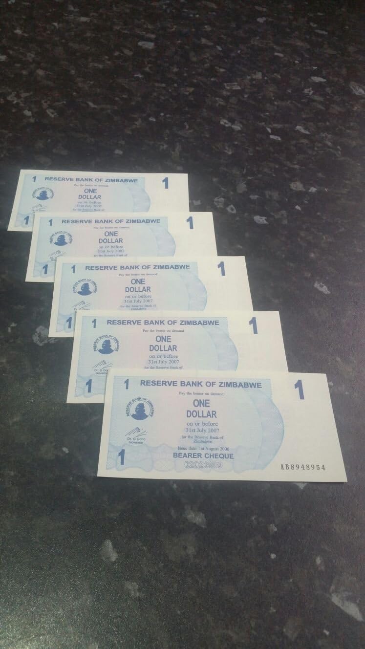 Zimbabwe One Dollar Bearer Cheque 2006 - Z$1 Bearer Cheque Banknotes - Reserve Bank Of Zimbabwe P-37 Set - Mint UNC Uncirculated Banknotes