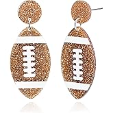 Haolry Acrylic Football Earrings for Women Lightweight Hypoallergenic Dangle Earrings for Game Day Football Mom Gifts and Sports Accessories