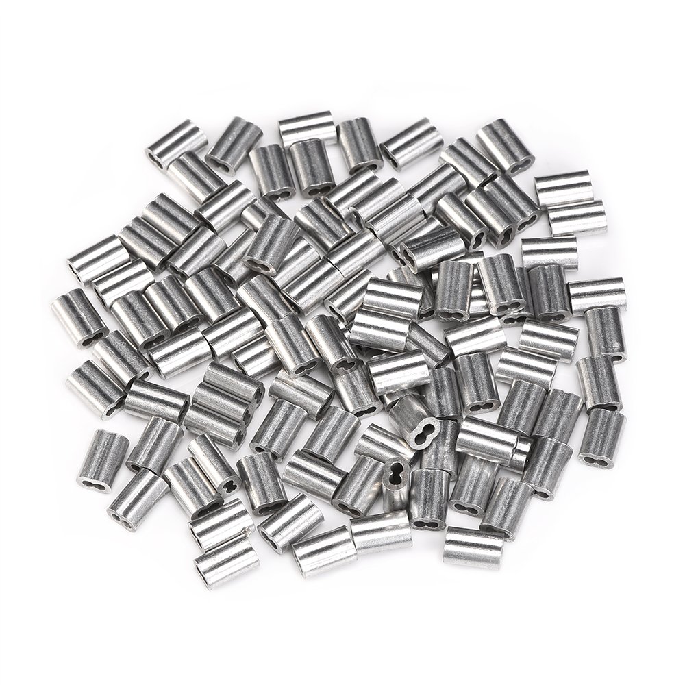 eBoot 100 Pieces Aluminum Crimping Loop Sleeve for 1/16 Inch Diameter