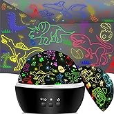 MINGKIDS Night Light for Kids,2 in 1 Rotating Projector Lamp with Dino&Vehicles Theme,2 Ways to Charge,Baby Night Light Ceiling Projector for Bedroom Kids Room Decor