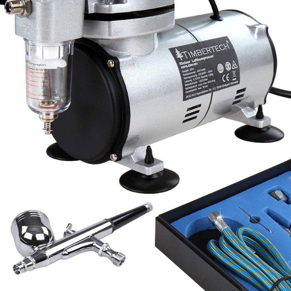 Timbertech Airbrush Kit with Air Compressor ABPST05 With Powerful Airflow and High Working