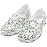 HERCHA Leaves Round Toe Cute Shoes for Office Work Women Elegant Slip On Flat Lightweight Comfortable Walking Shoes Women Summer Casual Daily Wear Gifts for Wife Mom Sister