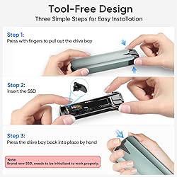 NVMe Enclosure, M.2 SSD Case, Tool-Free 10Gbps USB