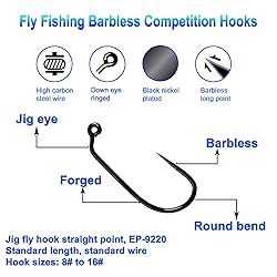 Eupheng 100pcs Plus Best Barbless Competition Fly